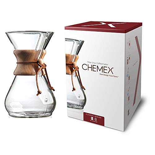 Chemex Pour-Over Glass Coffeemaker - Classic Series - 8-Cup